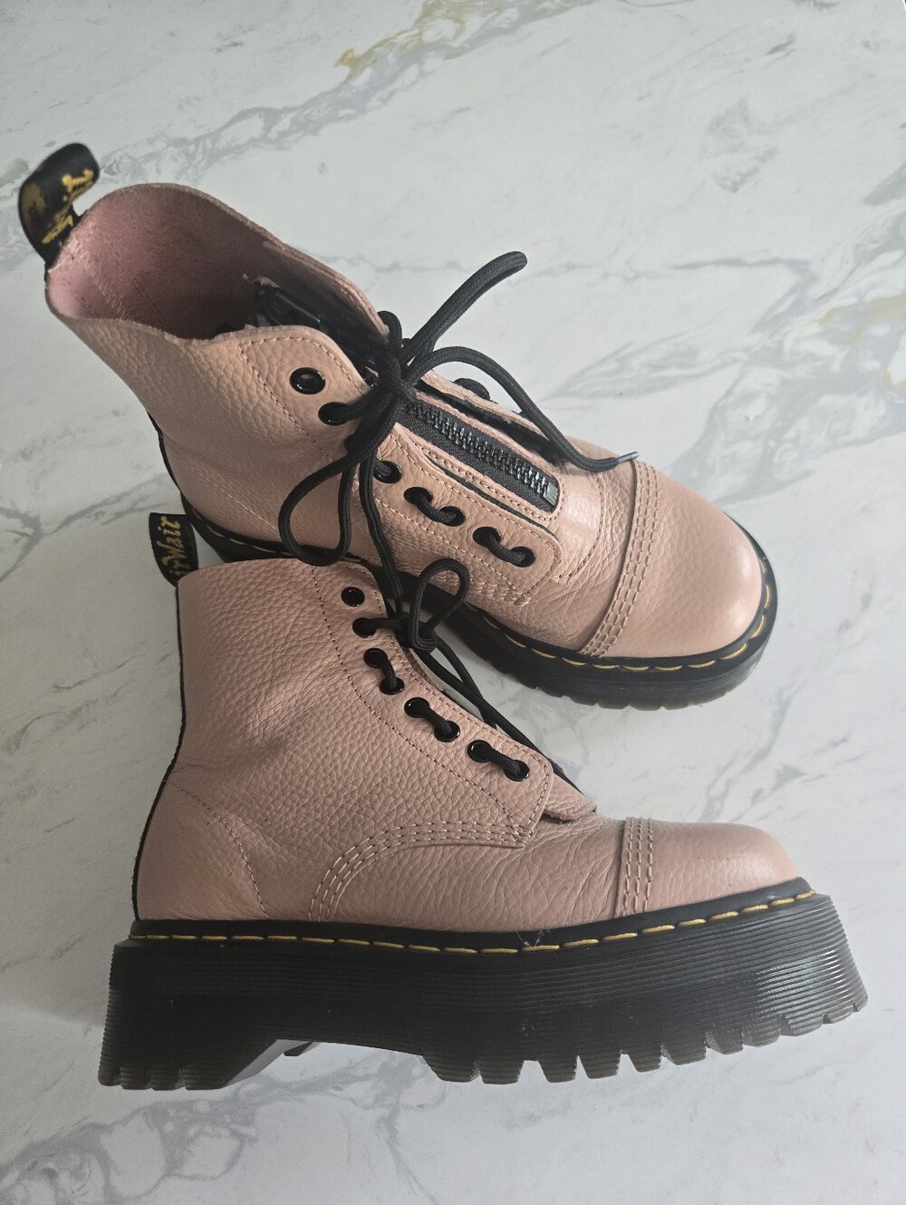 Dr Martens SINCLAIR Milled Nappa Leather Platform Zip Or Tie Boots. Size 8 - Picture 5 of 16